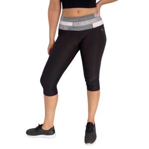 RBX black gray color block waistband crop length workout leggings size medium
